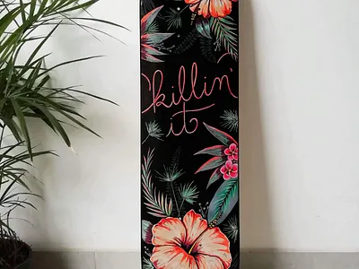 Skate painting art design hawaii illustrations markers painting pattern skate