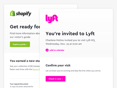 Visitor's Emails design email guide invite ui ux visitor