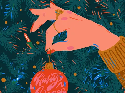 Nasty Woman Ornament christmas christmas tree decorations fashion handletter holiday illustration ipad lettering nasty woman ornament procreate shop small typography
