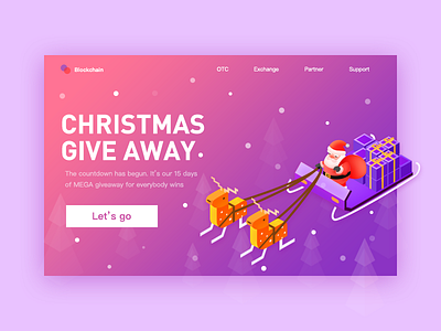 X-mas giveaway christmas deer illustration isometric snow