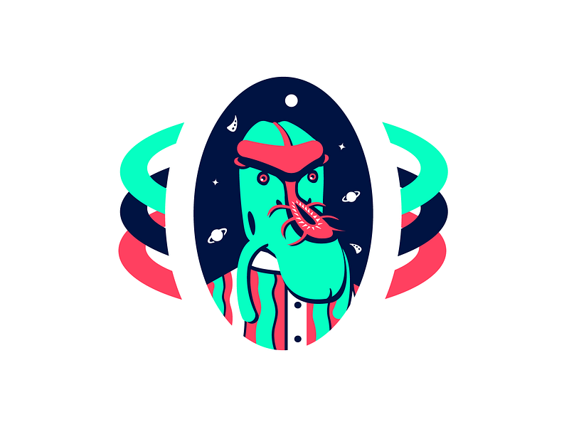 Xarlax - Alien from Nexus VI 2d alien blue color colors design flat graphic design illustration illustrator pink vector white