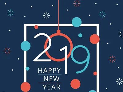 H@ppy New Ye@r 2019 illustration