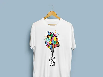 Let's go up with balloons T-shirt design balloons design graphic design illustration space t shirt design t shirt illustration