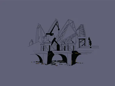 Saint-Petersburg Shipyards illustration vector