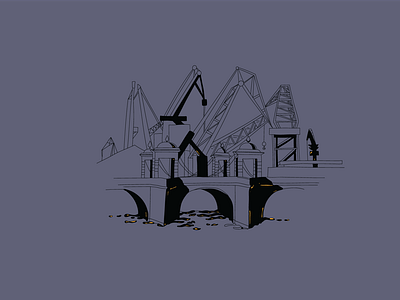 Saint-Petersburg Shipyards illustration vector