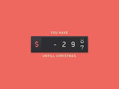 Dollar Countdown bucks budget christmas countdown dailyui dollar minimal money timer ui uxui
