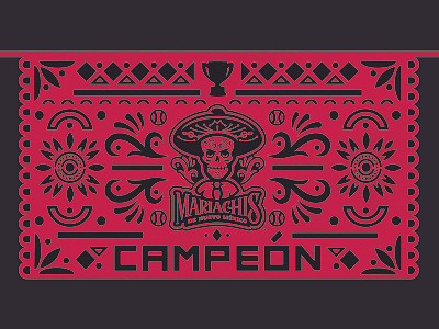 2018 Copa Campeón baseball champion logo milb papel picado paper skull sports trophy