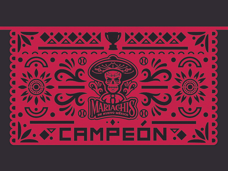 2018 Copa Campeón baseball champion logo milb papel picado paper skull sports trophy