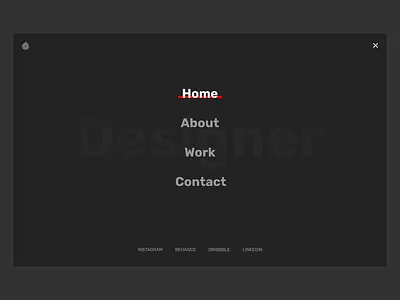 Menu / Personal web black bw designer menu personal web portfolio red simple social media ui ux