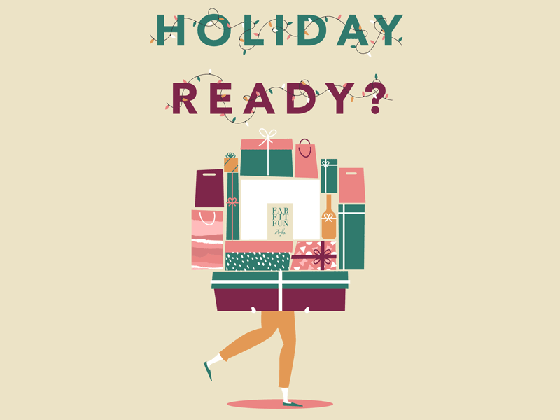 Holiday Ready? christmas christmas lights flat illustration gif gifts graphic design holiday holiday card holiday party illustration illustrator presents retro typography winter