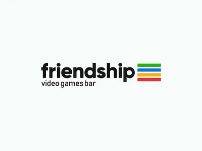 Friendship Logo bar brand color logo logotype marca minimal branding sans serif typography videogames