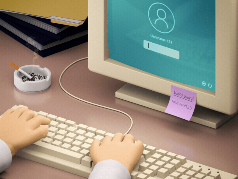 Wrong password 🖥️🔒 3d 3d animation c4d cigarette cinema4d computer hands loop octane octanerender oldschool otoy password