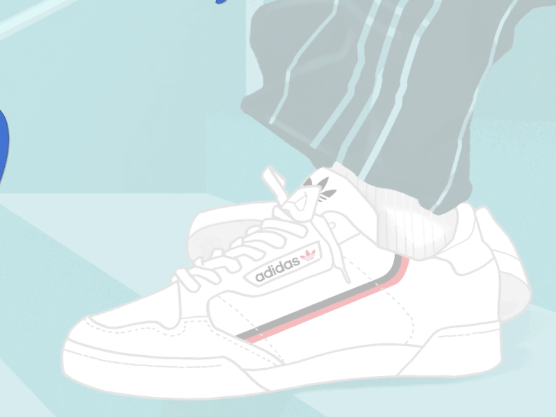 Adidas Footlocker (Continental 80) Logo 2d ae after animation cel design effects illustration logo motion photoshop