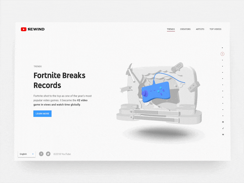 YouTube Rewind 2018 Microsite 2018 2018 trends 3d cinema4d interaction design microsite most popular principle rewind ux videos youtube