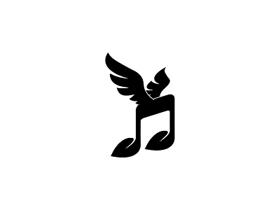 Leaf + Note +Wing's l Logo Design brand branding design illustration leaf logo music note wings