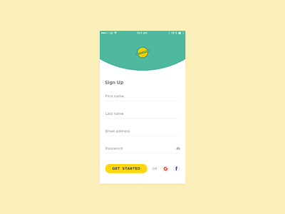 Daily UI #001: Sign Up 001 app daily ui daily ui 001 dailyui design mobile mobile app sign up sign up form ui ui ux