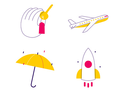 choices choices destiny hand illustration investment key plane rain rocket umbrella vector