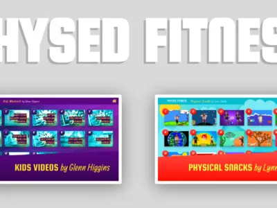 Physed Fitness design google slides grid layout physed
