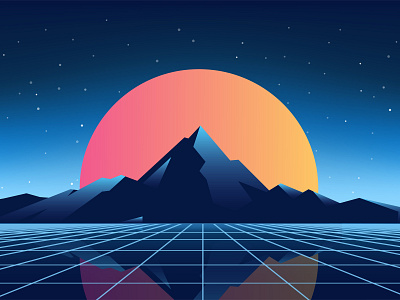 Cyberpunk illustration gradient illustration minimalistic ui vector