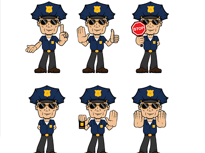 Old Police Man Collection avatar charachter design collections illustration logo man mascot officer old police