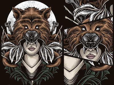 mask wolf art artwork culture design drawing graphic graphic art illustration illustrator masked