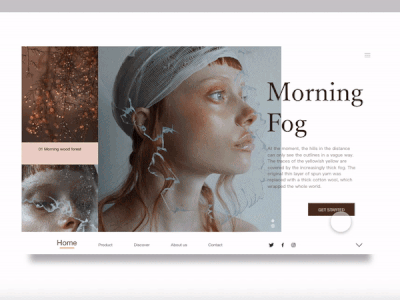 Morning Fog. animation design clean ecommerce gif girl minimal morning fog typography ui ux