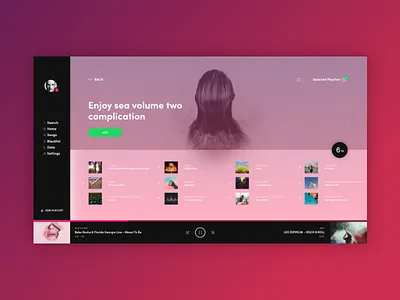 Music playlist design clean dashboard design music playlist ui