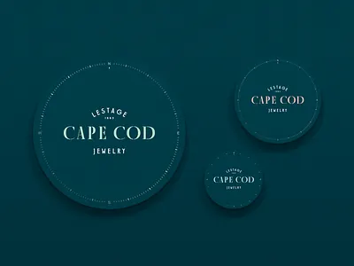 Cape Cod Jewelry packaging all caps cape cod circle compass industrial jewelry lestage modern nautical packaging retail stencil