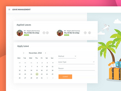 Leave Management applied leave apply leave calander dashboard leave home page leave management leave management system leave ui user interface