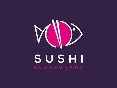 Sushi Logo Concept art asia asian background bar chopsticks concept culture design dinner east emblem fish food fresh gourmet icon illustration isolated japan