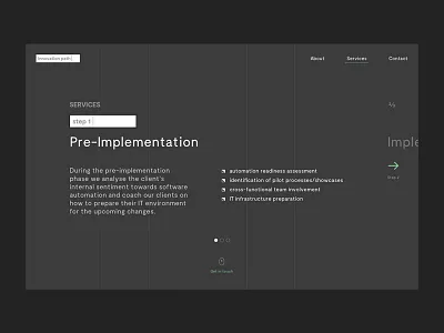 Innovation Path Services branding carousel corporate identity design digital flat identity layout logo minimal minimalism services type typography ui ux vector web webdesign website
