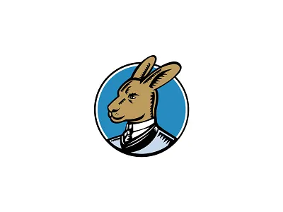 Wallaby Wearing Business Suit Circle Woodcut Color australia business suit engraving jacket kangaroo retro tie victorian gentleman wallaby wallaroo woodcut