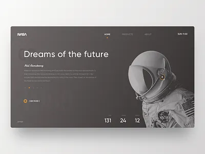 NASA Web astronaut black clean design layout typography web web design
