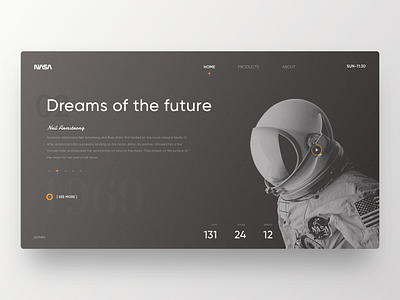 NASA Web astronaut black clean design layout typography web web design