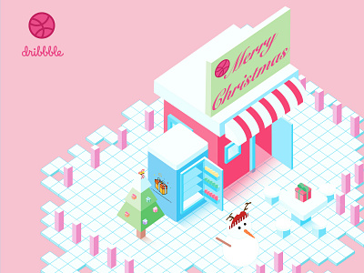 merry christmas branding design illustration