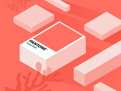 Pantone 2019 2019 design illustration isometric living coral pantone pantone2019 photoshop