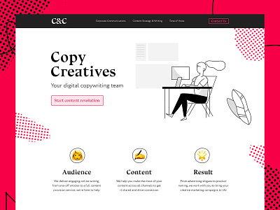 Copy Creatives belarus branding brutalism content is the king copywriter emoji grunge icons illustration landing landing design minsk modern purple serif typography ui web