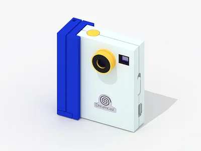 The Dreameye 3d blender console dreamcast dreameye illustration low poly lowpoly minimalist retro sega