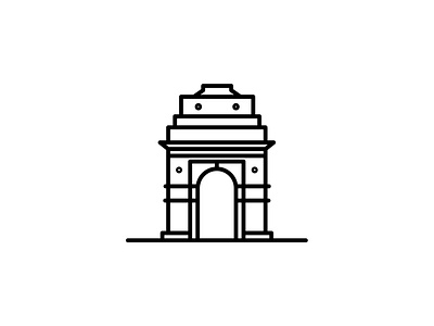 India Gate building cityscapes delhi dribbble heritage ico illustration india india gate landmark minimal vector