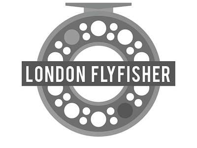 London Fly Fisher BW branding fishing flyfishing illustration logo london london underground reel tfl tube vector