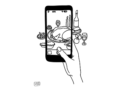 A little less cut and dried Christmas card cristmas illustration line art vector