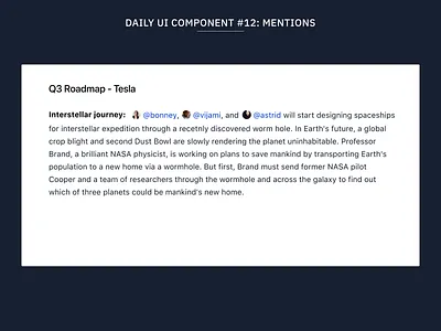 Daily UI Component #12: Mentions component library components design system design systems figma figmadesign flat mention mentions minimal ui uidesign ux web web design