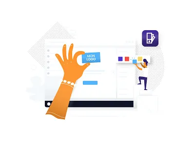 Form builder illustration app apps application application ui builder character form illustration interface survey survey builder vector