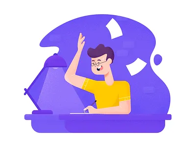 Illustration for site human illustration lampe paper table texture vector web