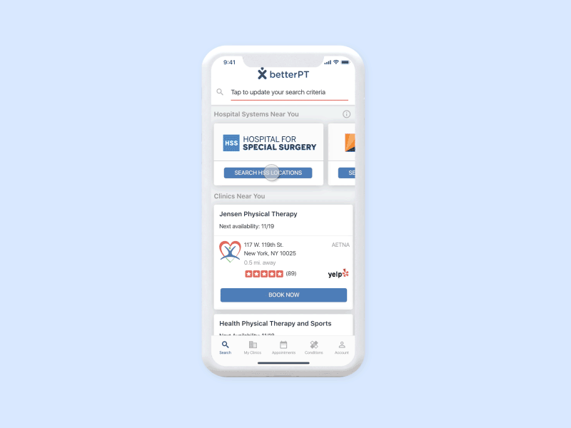 BetterPT Hospital System Microinteraction after effects health app interaction interface microinteraction motion graphics principle for mac principleapp ui ux