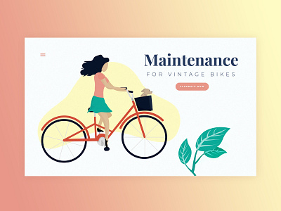 Vintage Bike Maintenance bike flat design vintage webapp woman