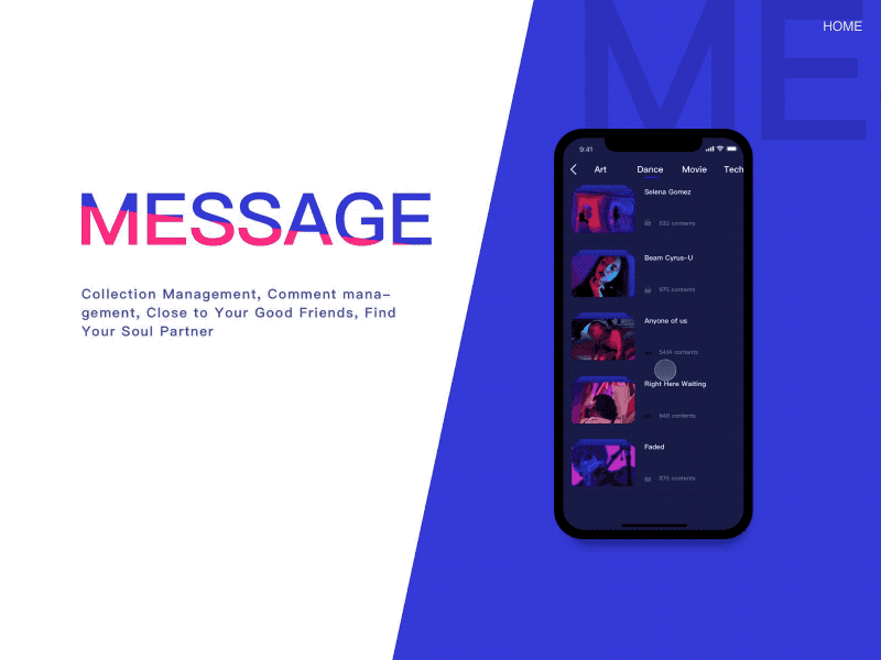 LIME APP message animation app design ui ux