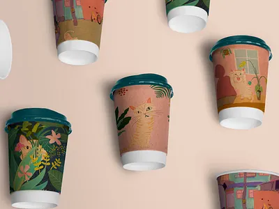 Coffee cup package design illuatration