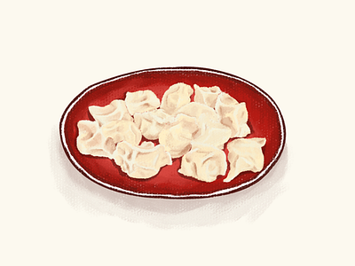 饺子 全球范围内，中国 插画 设计