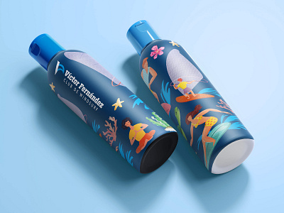 Lifestyle Bottle bottle illustration lifestyle packaging design surf surfing windsurf windsurfing